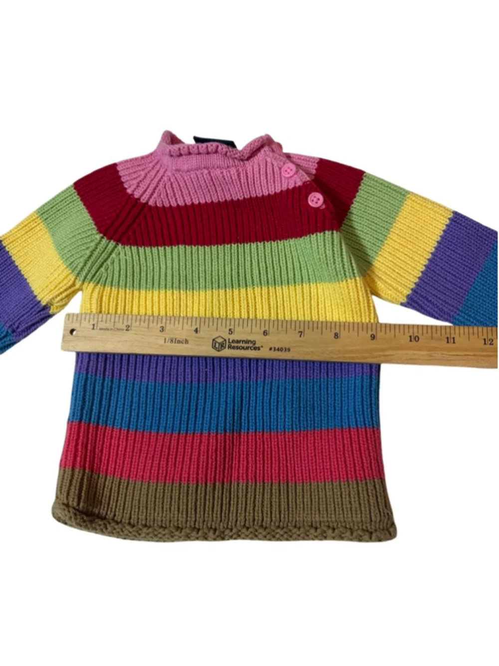 The Children’s Place Rainbow Stripe Knit Sweater Dress 18M Colorblock Cottagecor